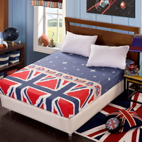 Uk Blue 100% Cotton 4 Pieces Bedding Set Duvet Cover Pillow Shams Fitted Sheet