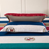Uk Design Blue 100% Cotton 4 Pieces Bedding Set Duvet Cover Pillow Shams Fitted Sheet