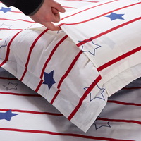 Usa Blue 100% Cotton 4 Pieces Bedding Set Duvet Cover Pillow Shams Fitted Sheet