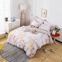Flowers Grey 100% Cotton Luxury Bedding Set Kids Bedding Duvet Cover Pillowcases Fitted Sheet