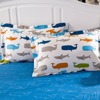 Sharks And Whales White 100% Cotton Luxury Bedding Set Kids Bedding Duvet Cover Pillowcases Fitted Sheet