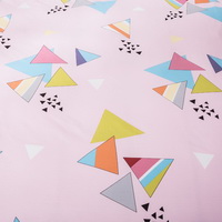 Triangle Pink 100% Cotton Luxury Bedding Set Kids Bedding Duvet Cover Pillowcases Fitted Sheet