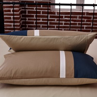 Style Brown 100% Cotton Luxury Bedding Set Stripes Plaids Bedding Duvet Cover Pillowcases Fitted Sheet