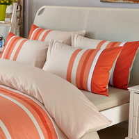 Time Orange 100% Cotton Luxury Bedding Set Stripes Plaids Bedding Duvet Cover Pillowcases Fitted Sheet