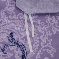 Quiet Love Purple 100% Cotton 4 Pieces Bedding Set Duvet Cover Pillowcases Fitted Sheet