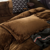 Brown Velvet Flannel Duvet Cover Set for Winter. Use It as Blanket or Throw in Spring and Autumn, as Quilt in Summer.