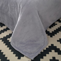 Light Grey Velvet Flannel Duvet Cover Set for Winter. Use It as Blanket or Throw in Spring and Autumn, as Quilt in Summer.