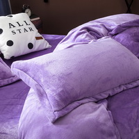 Light Purple Velvet Flannel Duvet Cover Set for Winter. Use It as Blanket or Throw in Spring and Autumn, as Quilt in Summer.