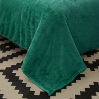 Peacock Green Velvet Flannel Duvet Cover Set for Winter. Use It as Blanket or Throw in Spring and Autumn, as Quilt in Summer.