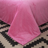 Pink Velvet Flannel Duvet Cover Set for Winter. Use It as Blanket or Throw in Spring and Autumn, as Quilt in Summer.