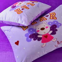 Angel Bear Purple Duvet Cover Set Girls Bedding Kids Bedding