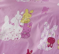 Rabbit Pink 3 Pieces Girls Bedding Sets