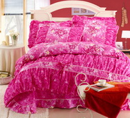 Flower Faerie Red Girls Bedding Sets