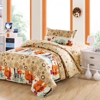 Elephants And Forest Coffee 3 Pieces Girls Bedding Sets