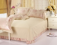 Charming Flowers Camel 4 PCs Luxury Bedding Sets