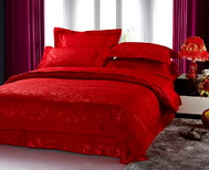 Shower Of Flowers Red 4 PCs Luxury Bedding Sets