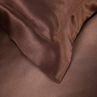 Brown Silk Pillowcase, Include 2 Standard Pillowcases, Envelope Closure, Prevent Side Sleeping Wrinkles, Have Good Dreams