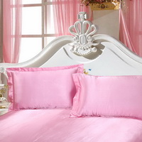 Pink Silk Pillowcase, Include 2 Standard Pillowcases, Envelope Closure, Prevent Side Sleeping Wrinkles, Have Good Dreams