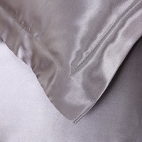 Silver Gray Silk Pillowcases 2 Pack Standard Size, Grey Satin Silk Pillow Cases for Hair and Skin Beauty, Include 2 Standard Pillowcases. Mulberry Silk = Good Dreams.
