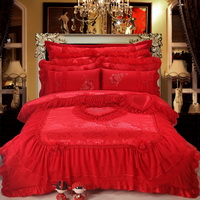 Amazing Gift Happy Event Red Bedding Set Princess Bedding Girls Bedding Wedding Bedding Luxury Bedding