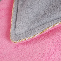 Pink Gray Coral Fleece Bedding Teen Bedding