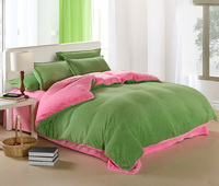 Green And Pink Coral Fleece Bedding Teen Bedding