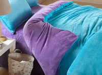 Light Blue And Purple Coral Fleece Bedding Teen Bedding