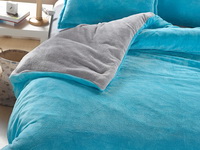 Light Blue And Silver Gray Coral Fleece Bedding Teen Bedding