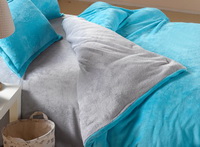 Light Blue And Silver Gray Coral Fleece Bedding Teen Bedding