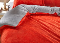 Orange And Silver Gray Coral Fleece Bedding Teen Bedding