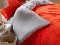 Orange And Silver Gray Coral Fleece Bedding Teen Bedding