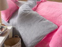 Pink And Silver Gray Coral Fleece Bedding Teen Bedding