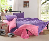 Purple And Pink Coral Fleece Bedding Teen Bedding