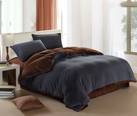 Smoky Gray And Coffee Coral Fleece Bedding Teen Bedding