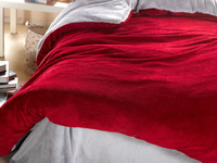 Wine Red And Silver Gray Coral Fleece Bedding Teen Bedding