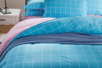 Modern Grids Blue And Pink Teen Bedding Duvet Cover Set