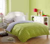 Modern Grids Green And Gray Teen Bedding Duvet Cover Set
