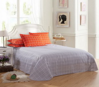 Modern Grids Orange And Gray Teen Bedding Duvet Cover Set