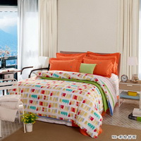 Colored Drawing Orange Teen Bedding Modern Bedding