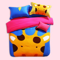 The Cute Giraffe Blue Cartoon Animals Bedding Kids Bedding Teen Bedding