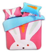 The Small Rabbit Pink Cartoon Animals Bedding Kids Bedding Teen Bedding