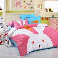 The Small Rabbit Pink Cartoon Animals Bedding Kids Bedding Teen Bedding
