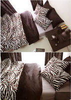 Coffee Zebra Print Bedding Sets